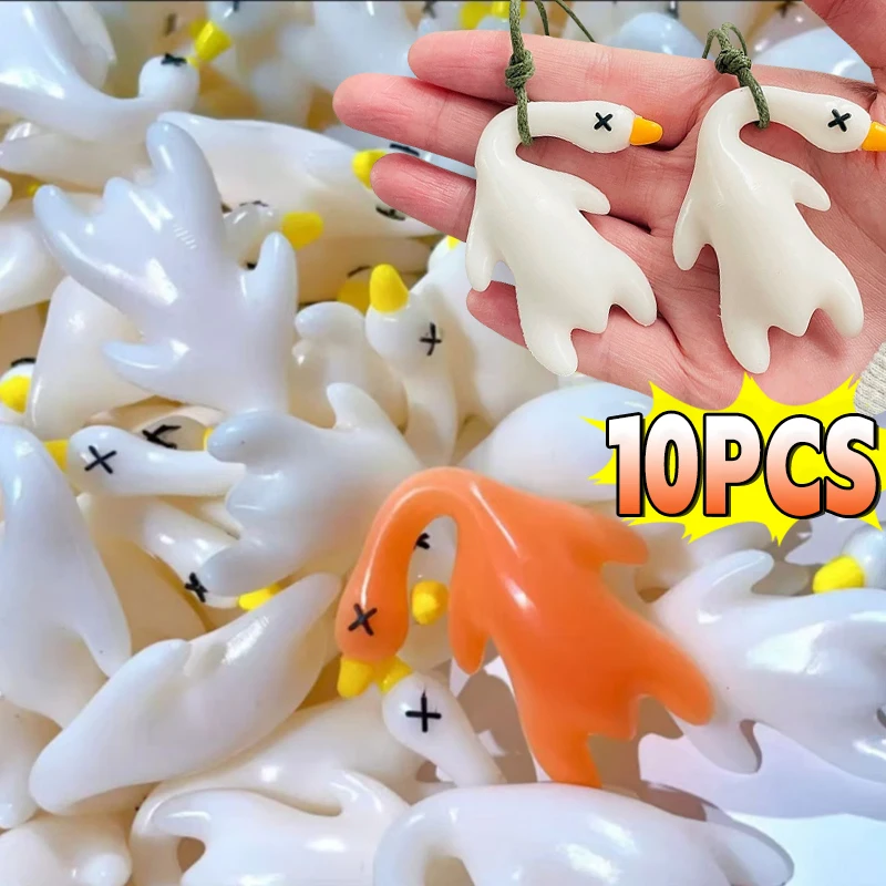 

Забавный брелок с изображением гуся, жареная утка, веревка, брелок для ключей, подвеска на рюкзак, подвесные аксессуары для автомобиля, ультрафиолетовый цвет, белый брелок для ключей