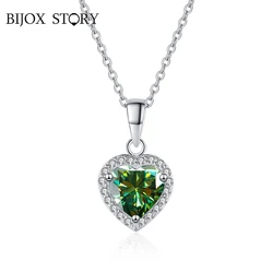Bijox-女性用ハート型ペンダントネックレス,女性用ペンダント,925スターリングシルバー,パーティー,誕生日,お祝い用のファインジュエリー