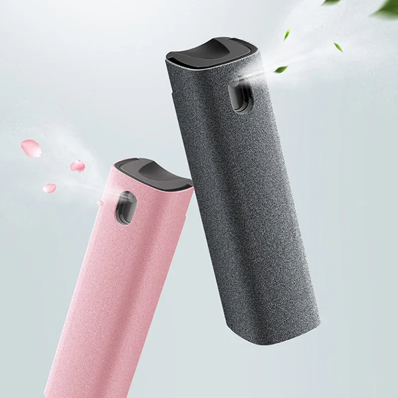 2 In 1 Phone Screen Cleaner Spray Glass Computer Screen Dust Removal Microfiber Cloth Set Cleaning Artifact No Cleaning Liquid