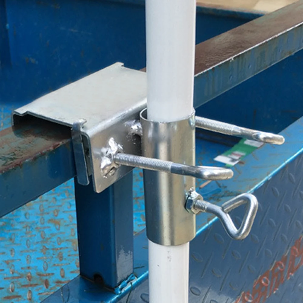 

1 Pc 17cm Patio Umbrella Clamp Bench Deck Umbrella Stand Metal Holder Clip Beach Fishing Umbrella Mount Clamp For Balcony Deck