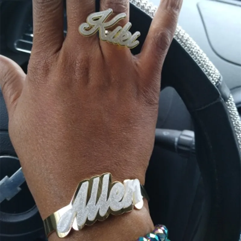 

Подарочный браслет Lateefah 2021, дропшиппинг, женский браслет с именной табличкой, новый браслет из нержавеющей стали с индивидуальным именем, акриловый браслет