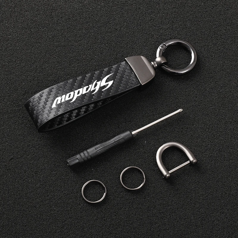 High-Grade Leather Motorcycle keychain Horseshoe Buckle Jewelry for Honda Shadow VT 400 600 750 1100 VT400 VT600 1300