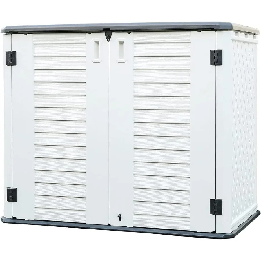 Outdoor Storage Shed - Horizontal Storage Box Waterproof for Garden, Patios, Backyards, Multi-Opening Door for Easy Storage of