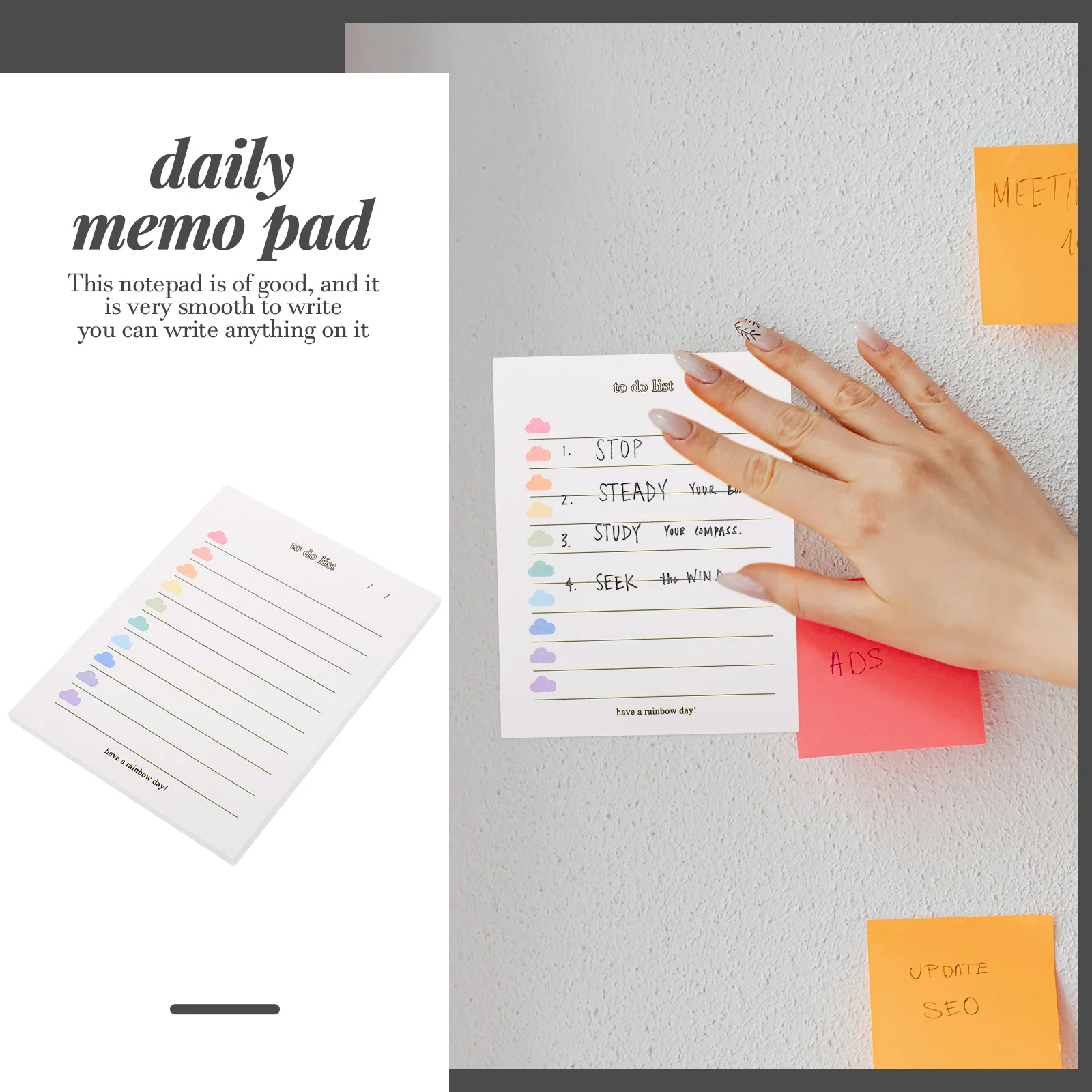 

3pcs Note Pad Paper Household Memo Writing College Essentials Convenient Student Daily Planner Desk Calendar Printing Product