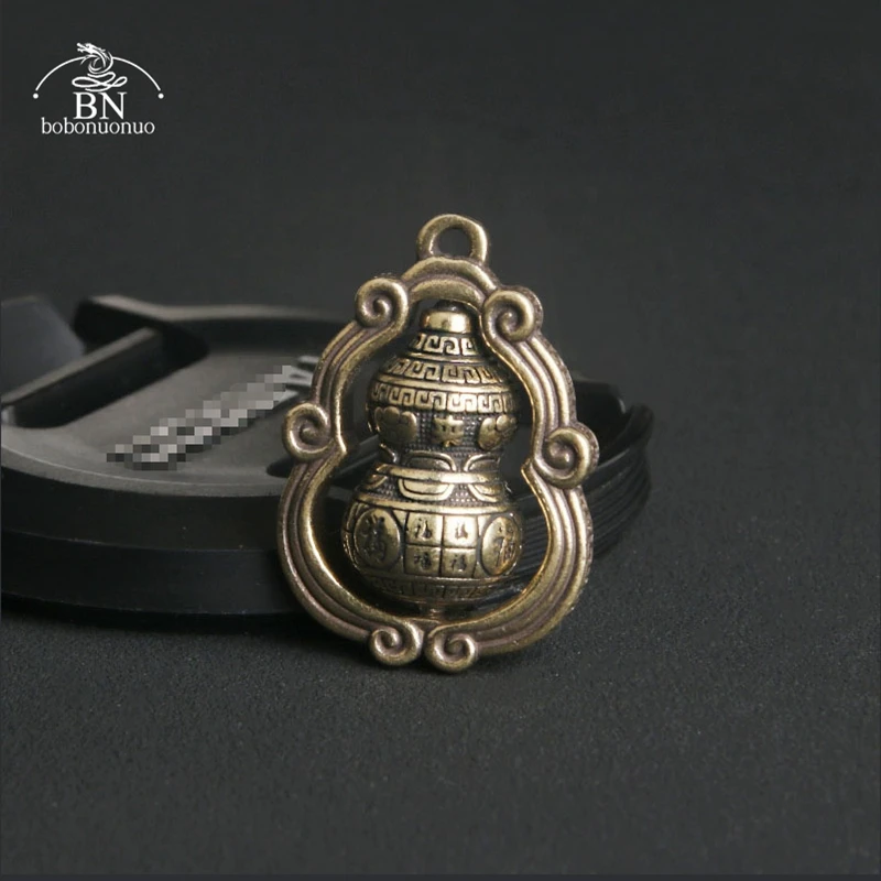 Brass Chinese Good Luck Gourd Decorative Figurines DIY Decor Figurine Toy Novelty Pendant for Keychain Accessoires