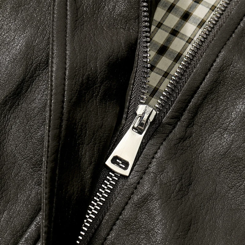 ELFSACK 2025 가을 신상 스트리트웨어 솔리드 루즈 숏 스탠드업 칼라 가죽 재킷 여성용