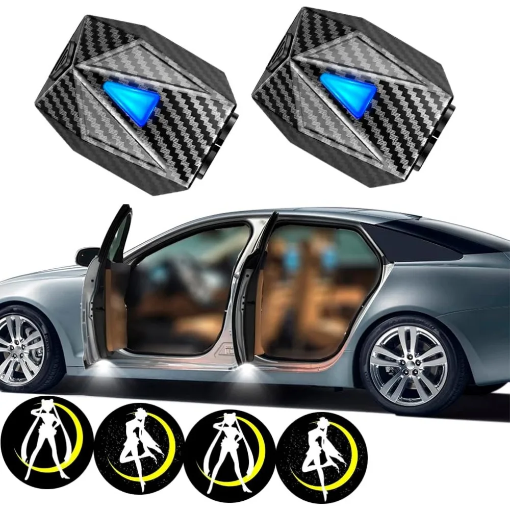 

Moving Animated Projection Welcome Light for Girl and Moon, LED Door Lights Shadow Welcome Lamp for Vehicles Motorcycle