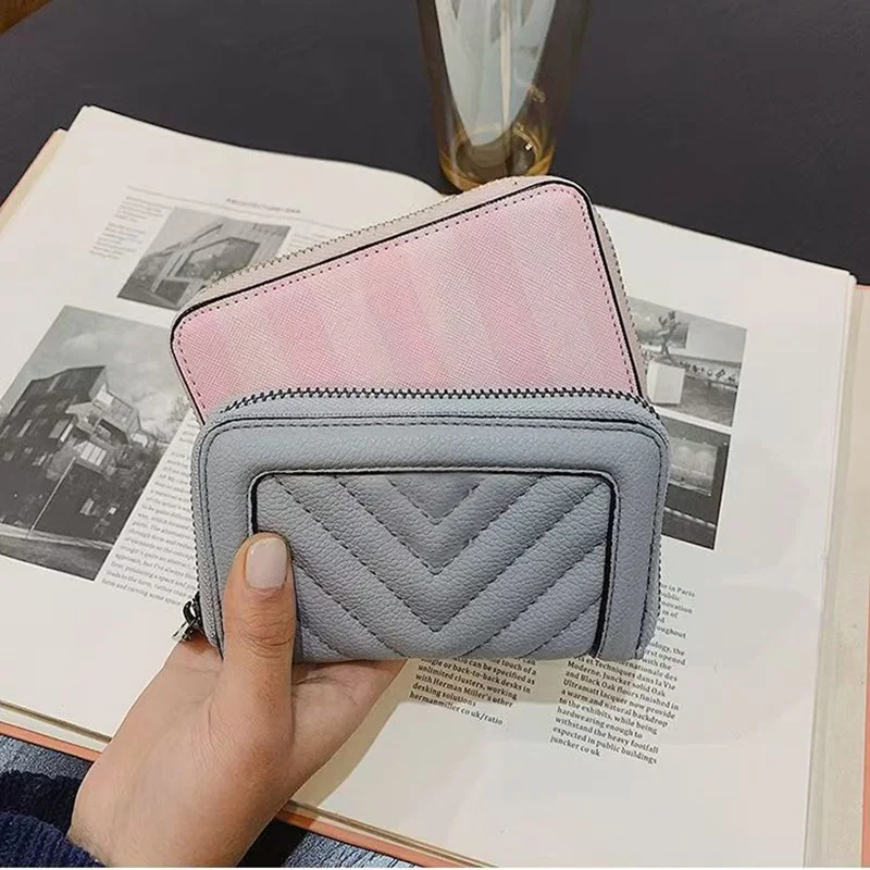 Luxus Designer Gestreifte Kartentasche Modemarke Damen Schwarze Geldbörse Kleine Damen Clutch Tasche Kartenhalter Mädchen stilvolle Tasche