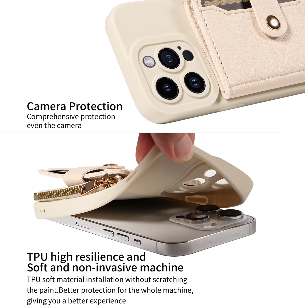 Kunstleder-Handyhülle für IPhone16promax 15 14 13 12 11Plus Mini 7 8plus XSMAX XR Crossbody Anti-Drop mit Spiegel-Geldbörsen-Abdeckung – Detail 7