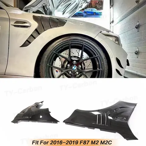 Dry Carbon Fiber Car Front Side Fender Vents Trim Cover For BMW 2 Series F87 M2 M2C 2016-2020 Car Exterior Front Side Fender FRP