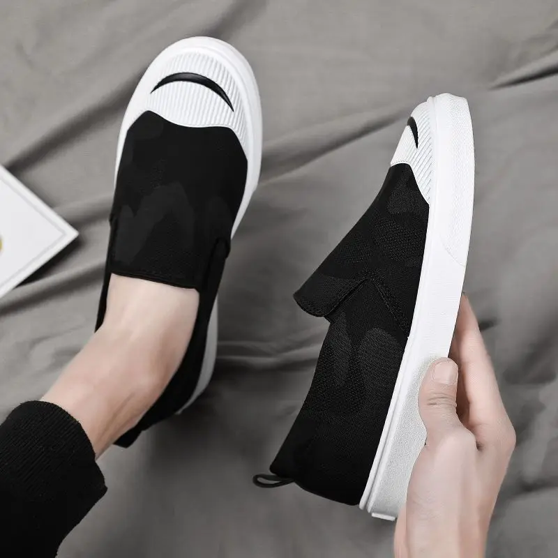 Men's Casual Shoes Slip-on Lightweight Male Shoe Summer Sneakers Black in Promotion Elegant Free Delivery Cheap Liquidation Sale