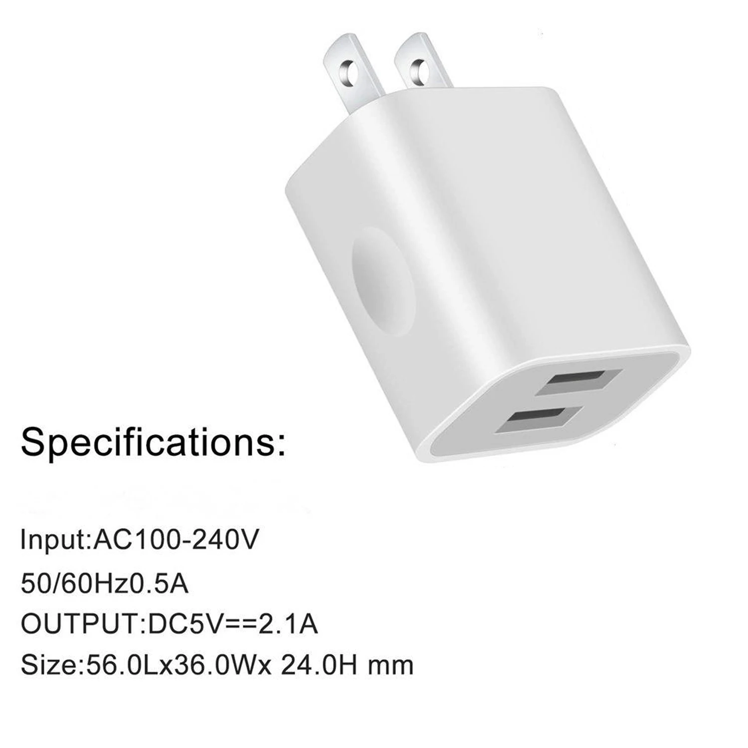 1/5Pcs USB Wall Chargers Block Power Adapter 2.1A Dual-Port Fast Charging Plug Cube Charger Adapter For IPhone For Samsung