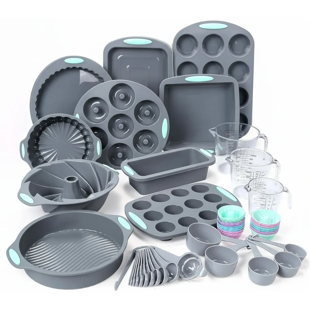

54-Piece Silicone Baking Set with Cake Molds, Loaf Pan & Muffin Pans - Non-Stick, Heat-Resistant for Home Bakers