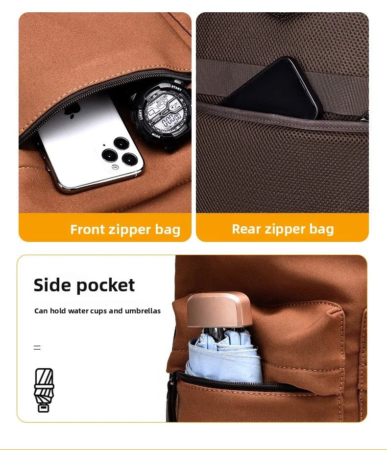 New Men's Backpacks, Business Large-capacity Computer Backpacks, Outdoor Sports Bags, Retro Water-resistant Student Backpacks