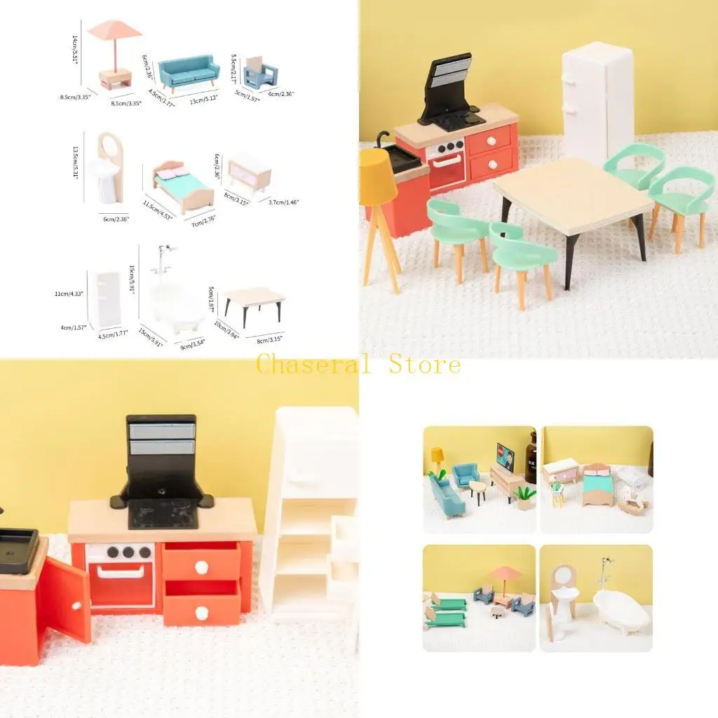 E7CE 40 pezzi Cucina per casa delle bambole 1 12 1:12 Mobili per casa delle bambole Casa delle bambole in miniatura