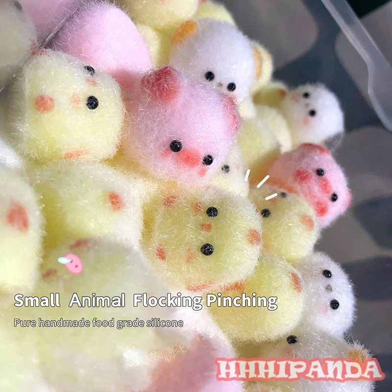 Kawaii Sticky Squishy Mini Chick Pig Dog Stress Relief Toy Cute Animal Relief Squeeze Silicone Pinch Toy Keychain Bag Pendant