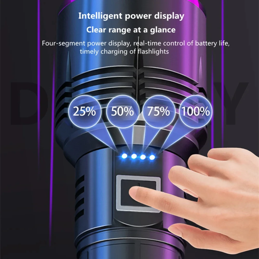 365nm UV Flashlight High Power Purple Light Lantern Fluorescent Antigen Reagent Detection Black Mirror Lamp USB Rechargeable