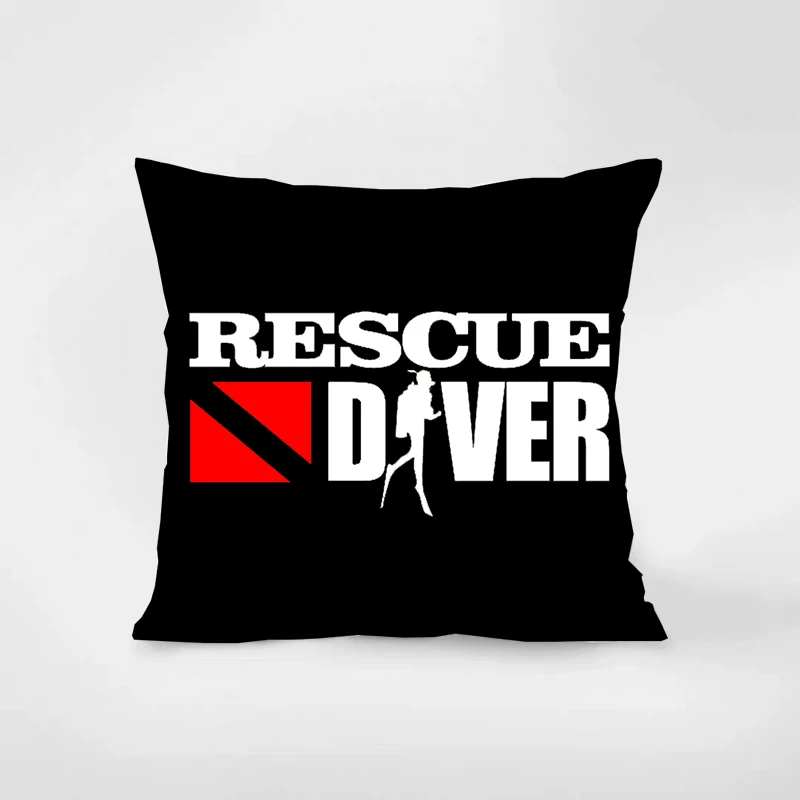 Rescue Diver Pillowcaser home decoration gift sofa car super soft cushion square pillowcase chair pillowcase 64