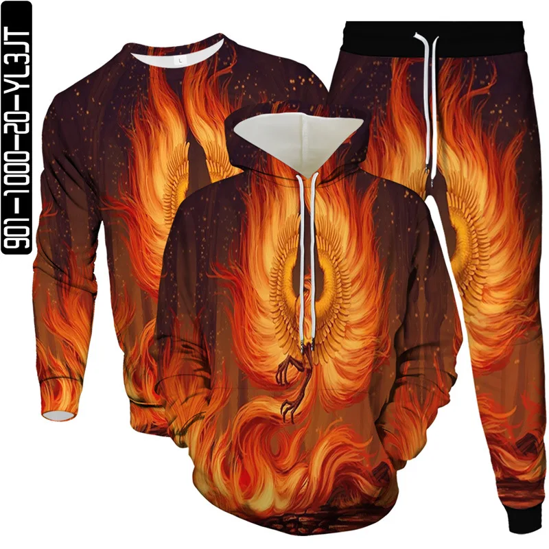 

Fire Animal Phoenix Flame 3D Print Men Clothing Suit Women Outdoor Casual Tracksuit Hoodies Sweatshirt Pants 3Pcs Set Size S-6XL