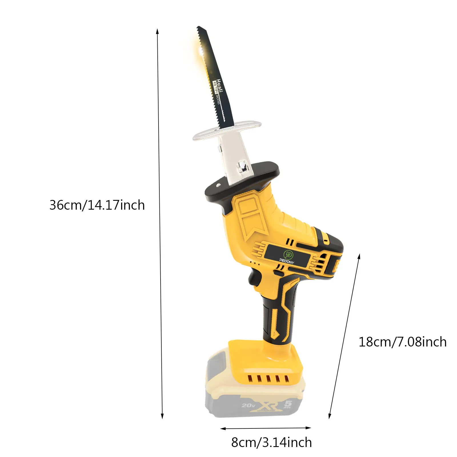 Cordless Reciprocating Saw Compatible with Dewalt 20V Battery Electric Reciprocating Saw for Wood/Metal/PVC Cutting(No Battery)