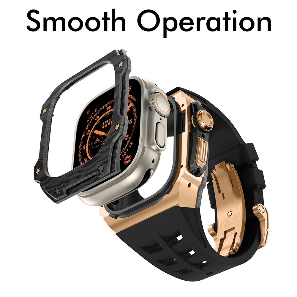 NEW Modification Kit for Apple Watch Ultra 2 49mm Case Soul Cool for iWatch Ultra 49 Mod Kit fluororubber Strap Stainless steel