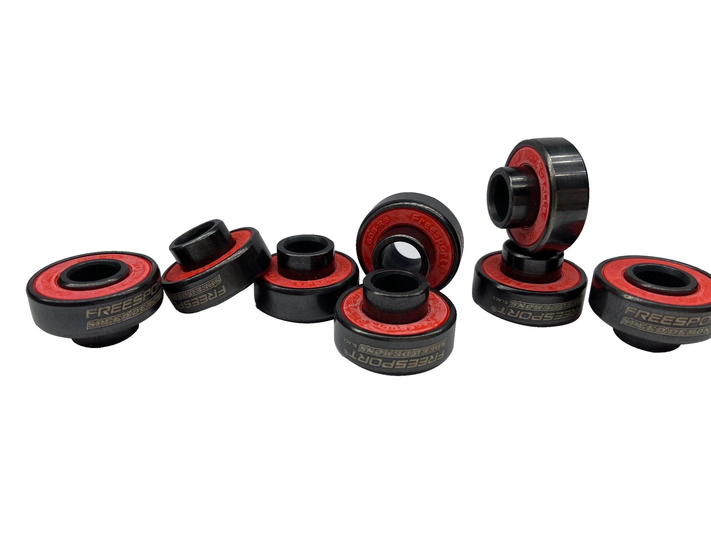 TwoLions High Speed 608 Hybrid Black Ceramic Bearings (Pack of 8) with Spacer for Inline Skate or Skateboard  Scooter Longboard