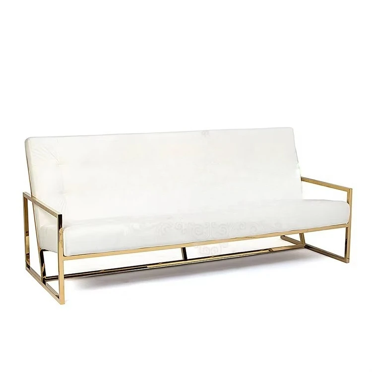 *Luxury Stainless Steel Wedding Sofa for Bride and Groom Gold Party Event Sofas on Sale