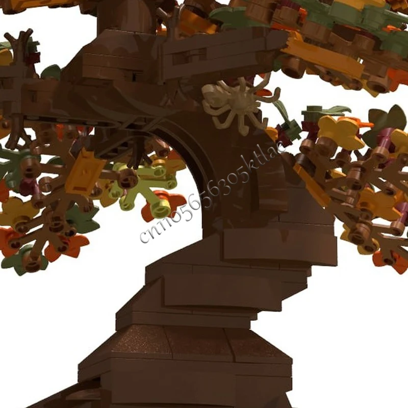 622 PCS Bonsai Leafy Rooted Bonsai In Autumn MOC Customize Modular Building Block Kids Creative Design DIY Festival Toy Gift