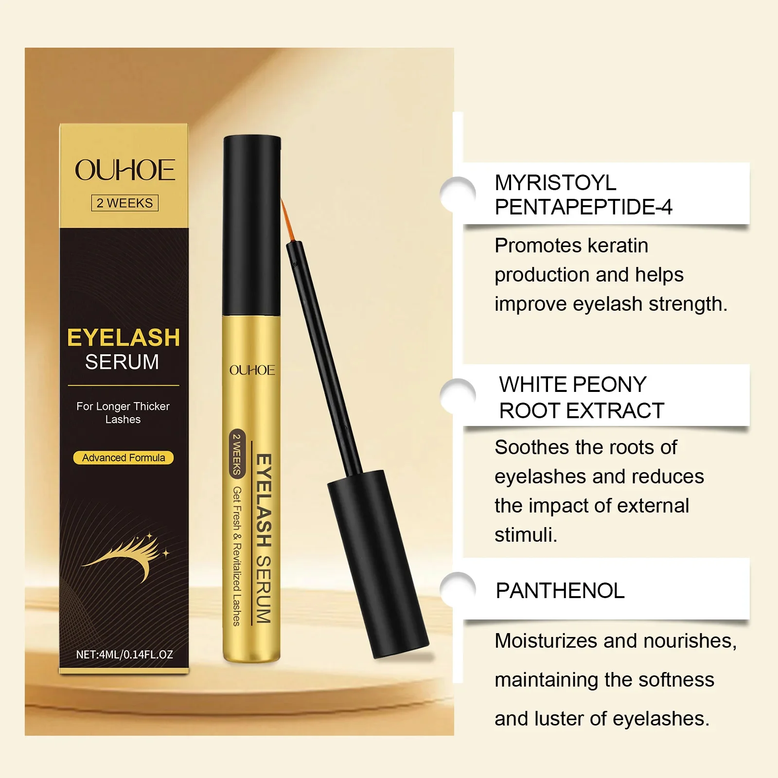 Suero de Crecimiento Rápido para Pestañas, 6 Días, Potenciador Natural de Pestañas, Pestañas Más Largas, Voluminosas y Rizadas, Tratamiento para Pestañas, Productos para el Cuidado de los Ojos, Maquillaje