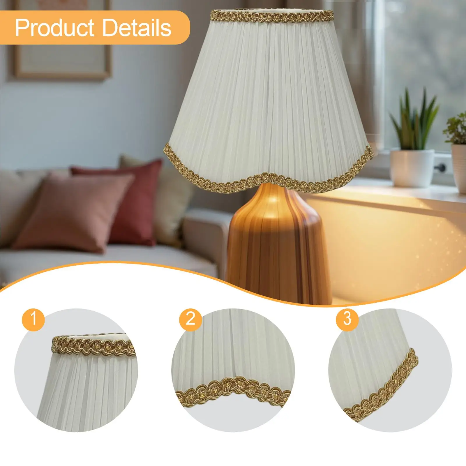 

Cloth Lamp Shade Lampshade Home Decor Easy Installation Elegant Decorative Fashion Light Shade for Bedroom Office Kitchen