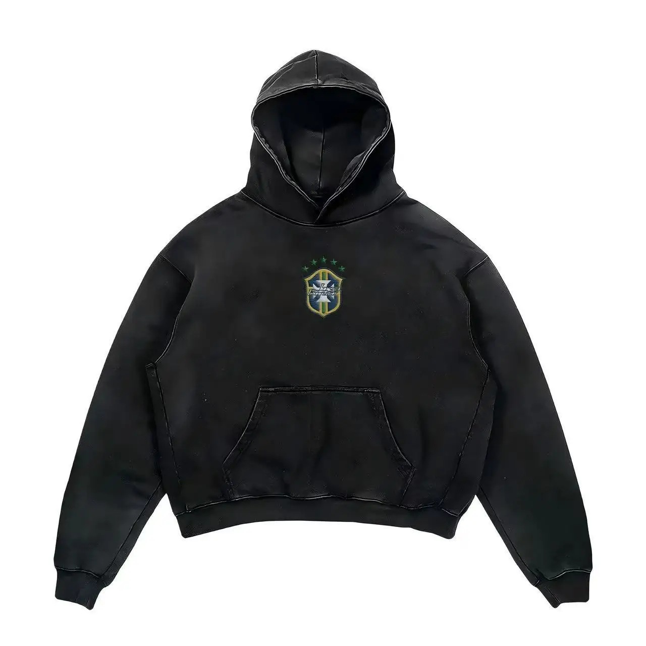 Unisex Fleece Tracksuit 2Pcs Set Hooded Sweatshirt Wide Leg Sweatpants Oversized Streetwear Matching Outfit Men Women Daily Wear view 5