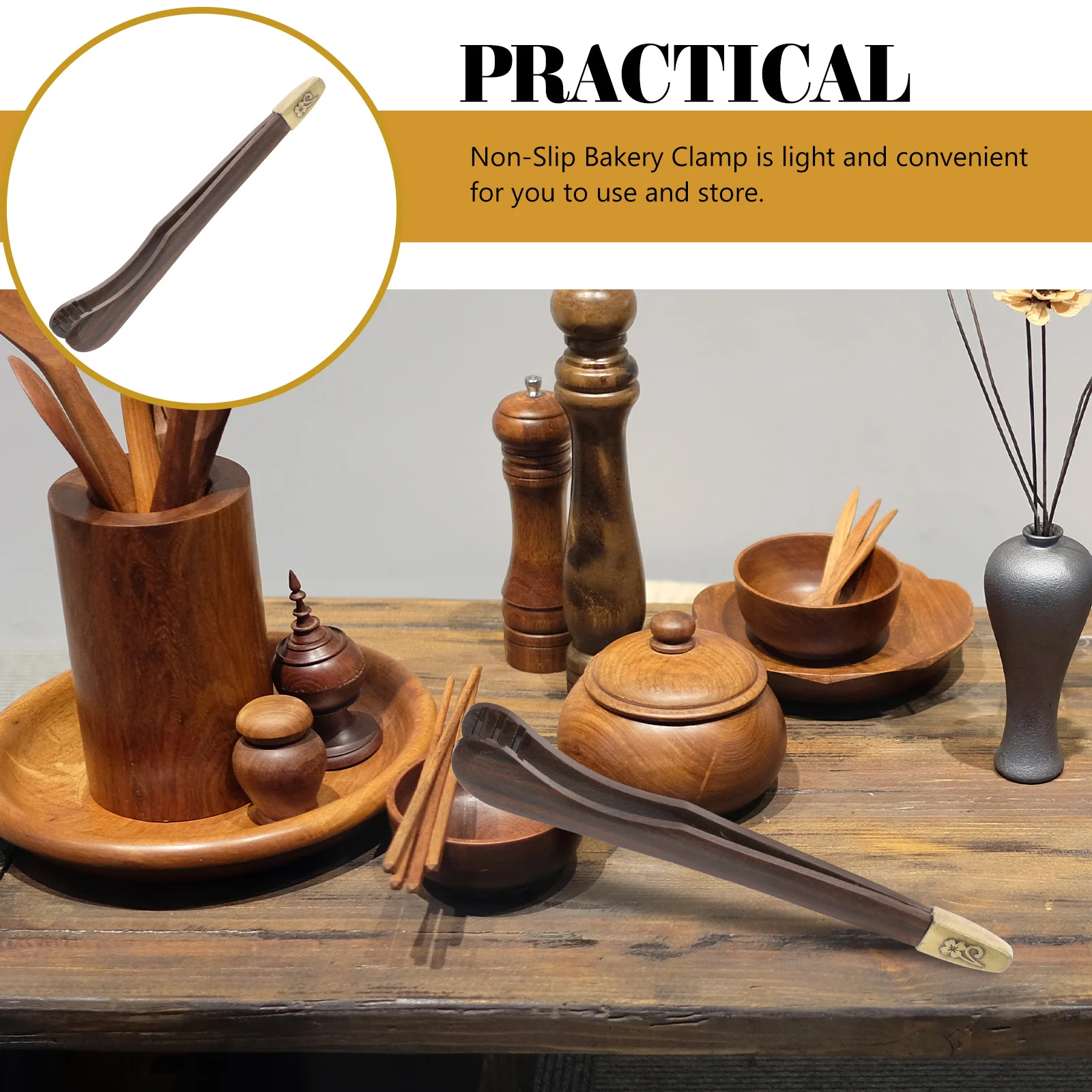 

Wooden Food Clamp Non-Slip Anti-Scald Tea Clip For Kitchen Serving Cup Clip Kung Fu Tea Bread Bakery Clamp Kitchen Bar