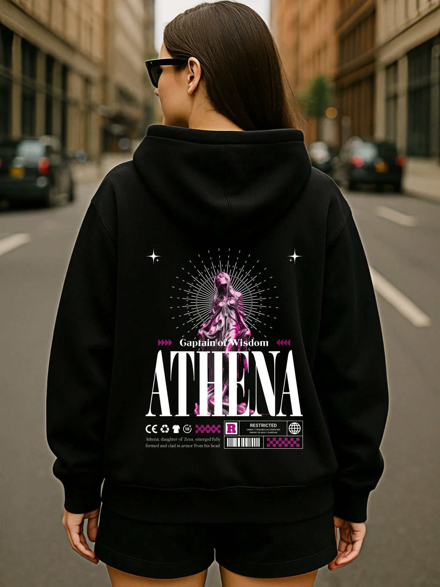 Sudadera con capucha gráfica para mujer, lindo estampado de lápiz y lazo, estilo estético, tela suave, uso diario informal, para adolescentes