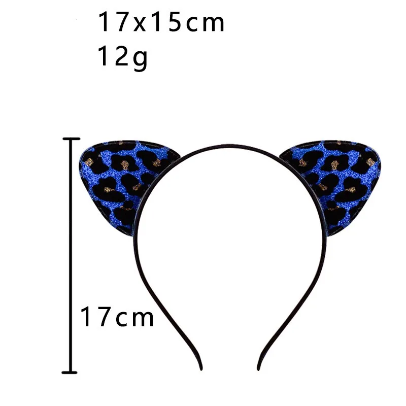 Selling New Lovely Sweet Vintage Leopard Print Cute Glitter Cat Ear Headband Children\'s Kid Girl Hair Band Accessories Headwear