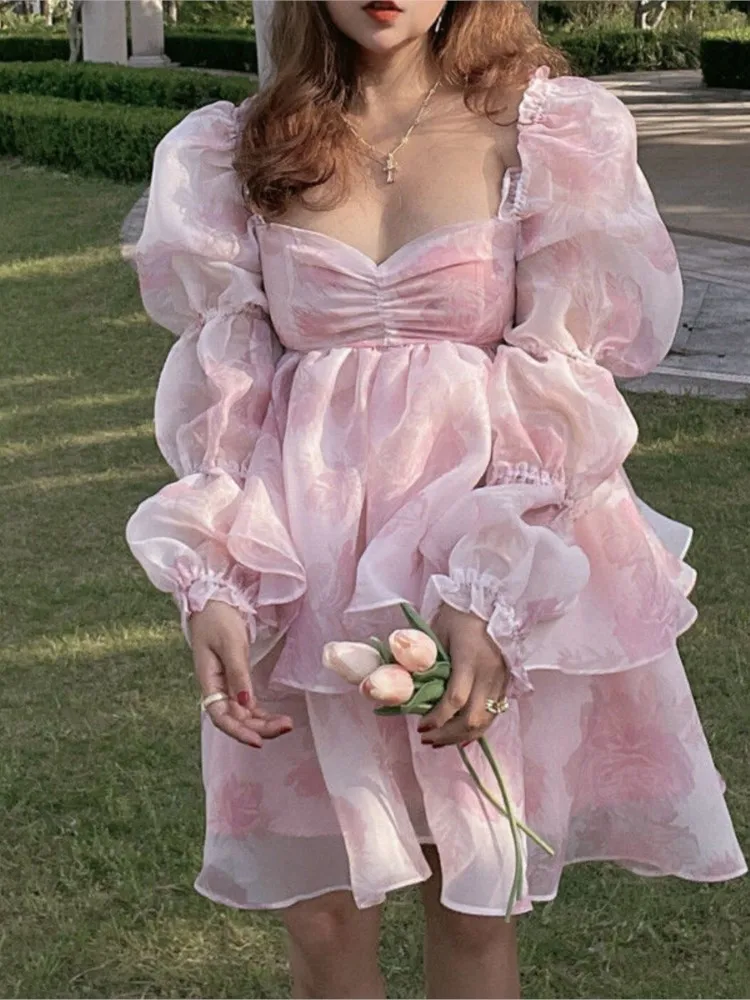 Summer super organza fairy princess puff sleeve long-sleeved dress temperament meat-covering medium and long fairy dress - AliExpress 200000345 Summer super organza fairy princess puff sleeve long-sleeved dress temperament meat-covering medium and long fairy dress - AliExpress 200000345