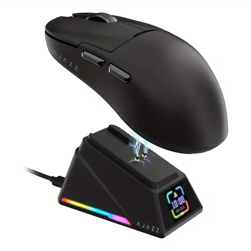AJAZZ 8K Ultra HD-gamingmuis AJ159APEX met magnetische oplaadbasis, PAW3950 draadloze technologie, drie operationele