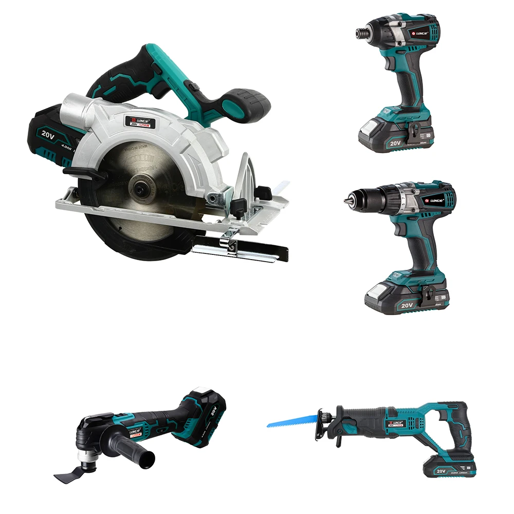 

5piece Wood Cutting Tool Set DC Power Cordless Brushless Woodworking Tools Carpenter Combo Kit