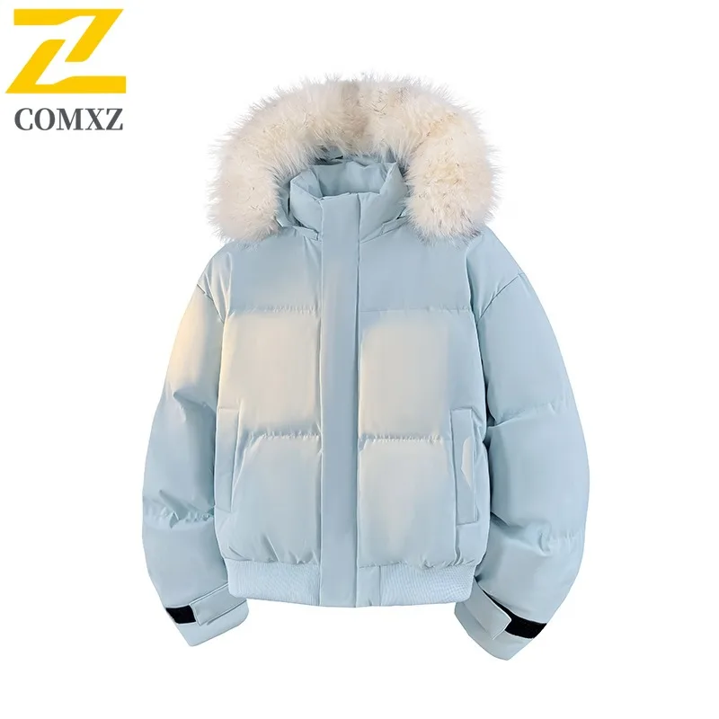 

COMXZ модная мужская стеганая куртка с капюшоном для альпинизма, утолщенная теплая парка премиум-класса в корейском стиле, морозостойкая зимняя верхняя одежда