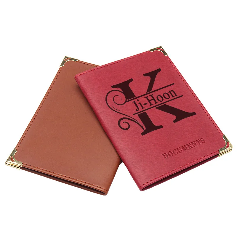 

Custom Name Gift for Driver - RFiD Blocking Leather License Cover Holder for Russian Car Documents, Unisex Present for Men Women