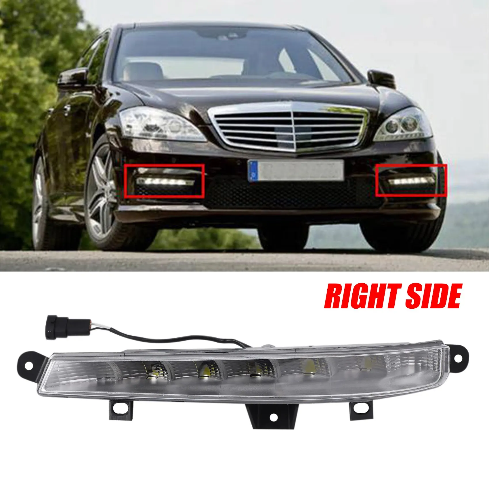 Światła przeciwmgielne LED DRL po prawej stronie do Mercedes Benz W221 S63 AMG 2007-2013