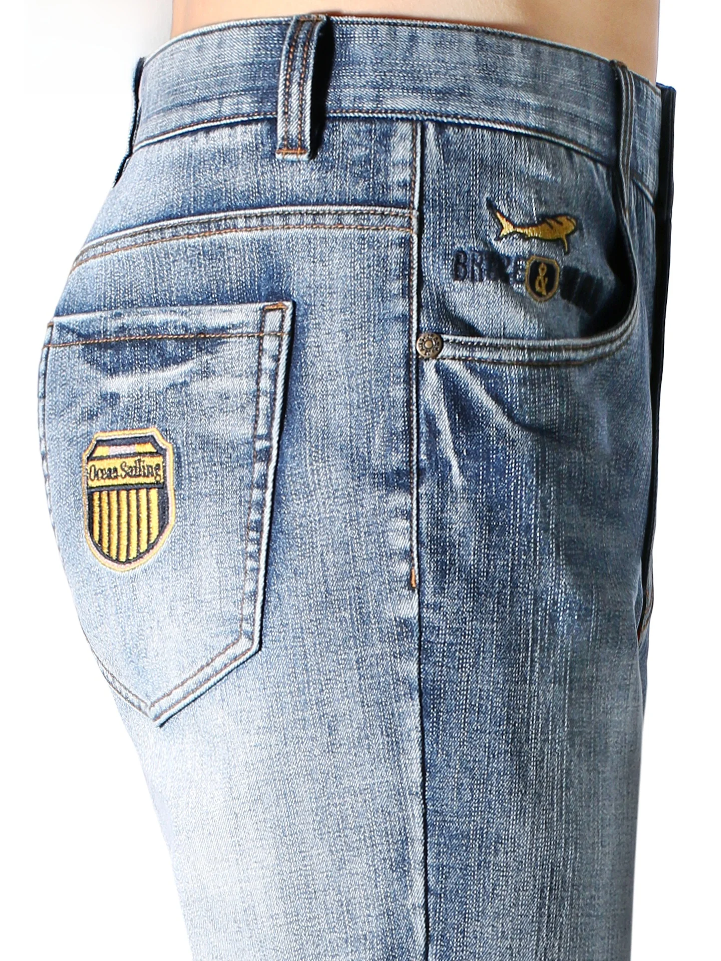 

Fall New Style Men's Thick Straight Leg Jeans Loose Fit Long Trousers Bruce & Shark Trendy Brand Large Size Casual Fashion