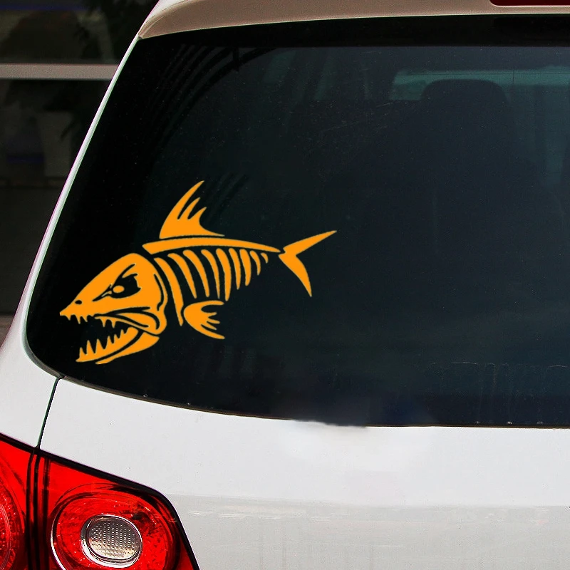 CS-1745A# Fish-Salmon Bone Funny Car Sticker Waterproof Vinyl Decal For Boat Laptop Yacht Auto Styling Removable Decor