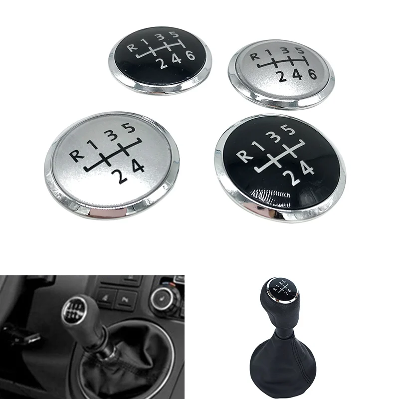 

5/6 Speed Gear Shift Knob Badge Emblem Cap Cover Replacement for Volkswagen / VW Transporter T5 T5.1 Gp 2003-2011