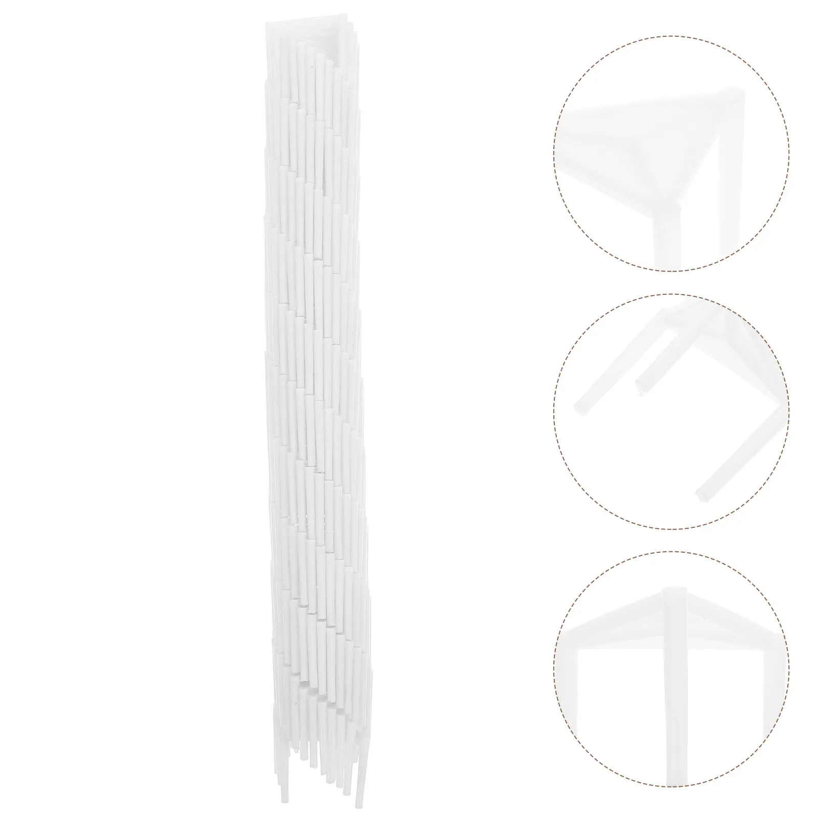 

100pcs Triangle Stand White Plastic Pizza Box Support Stands For Takeout Easy Carry Storage Commercial Use Simple Design