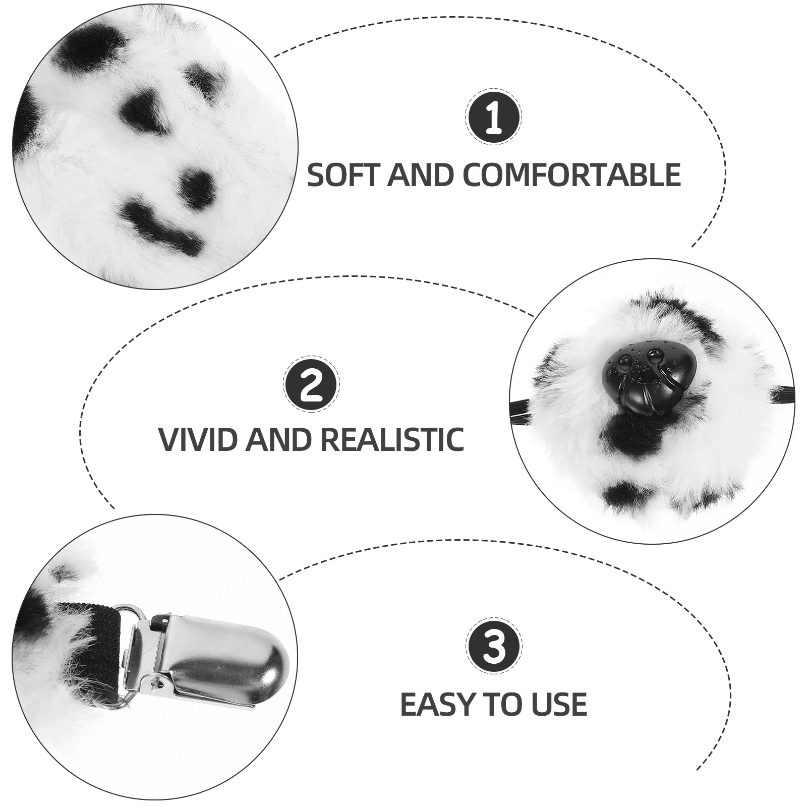 

1 Set Pet Dog Costume Set Animal Ears Headband With Tail Bow Tie For Cosplay Party Halloween Festival Decorative Accessories