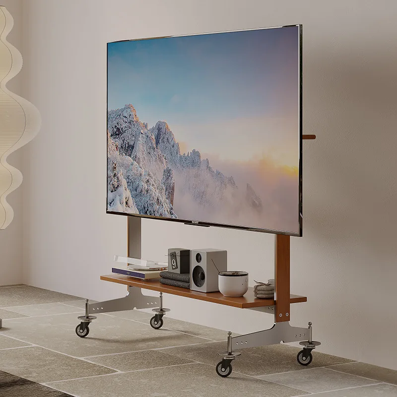

Medieval TV cabinet small apartment living room bedroom retro wabi sandy wind floor removable monitor TV rack