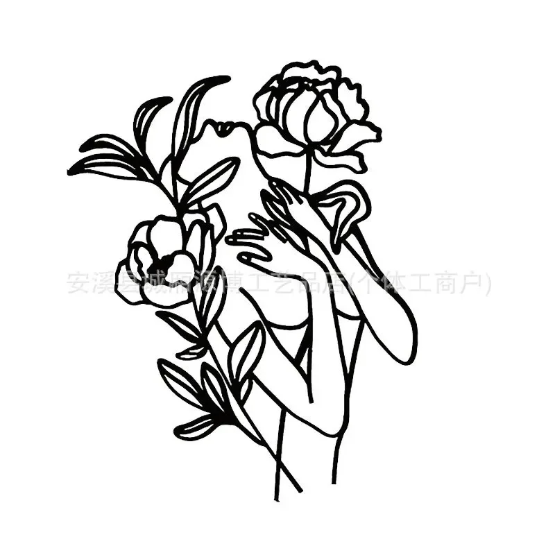 

Украшения из кованого железа, Женский Настенный Цветок, художественное украшение для спальни, гостиной, настенное украшение