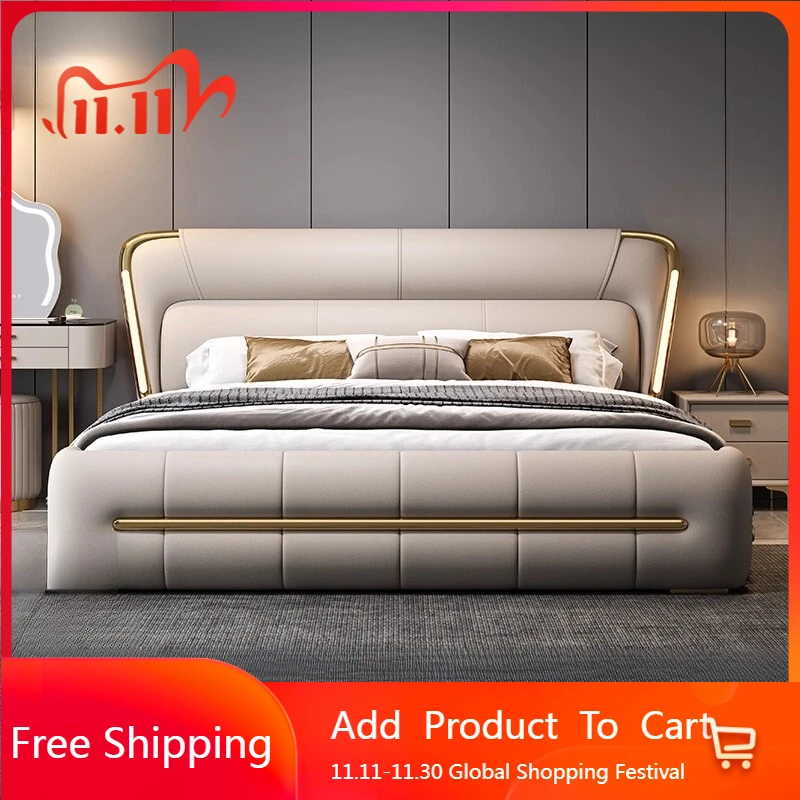 

Leather Girls Massage Bed Bedroom Sleeping Human Dog Massage Bed Storage Floor Space Saving Letto Matrimoniale Unique Furniture