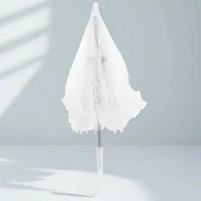 

Vintage Lace Parasol For Kids Mini Dance Party Decoration Umbrella Photography Prop Stage Costume Accessory White Gift