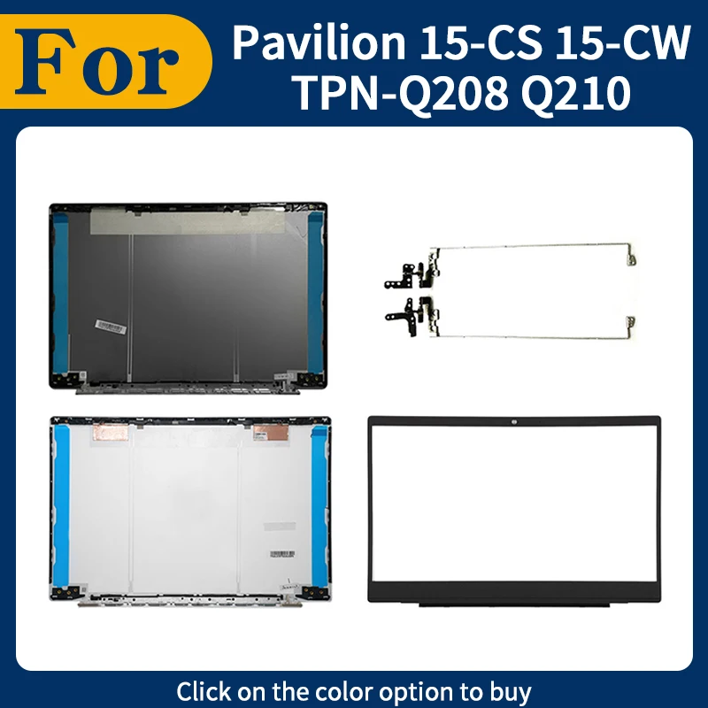 New Repalce Cover For Pavilion 15-CW 15-CS TPN-Q208 TPN-Q210 LCD Screen Back Cover Front Bezel Hinges White/Gray/Blue/Gold